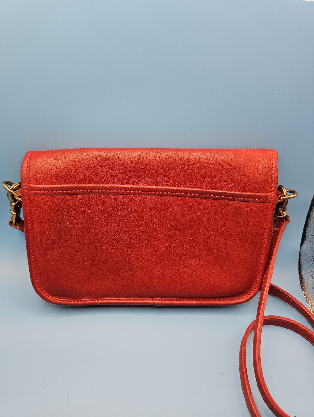 Vintage Coach Fully Convertible Clutch Vibrant Red Bag Creed 869-7751 - Picture 6 of 16